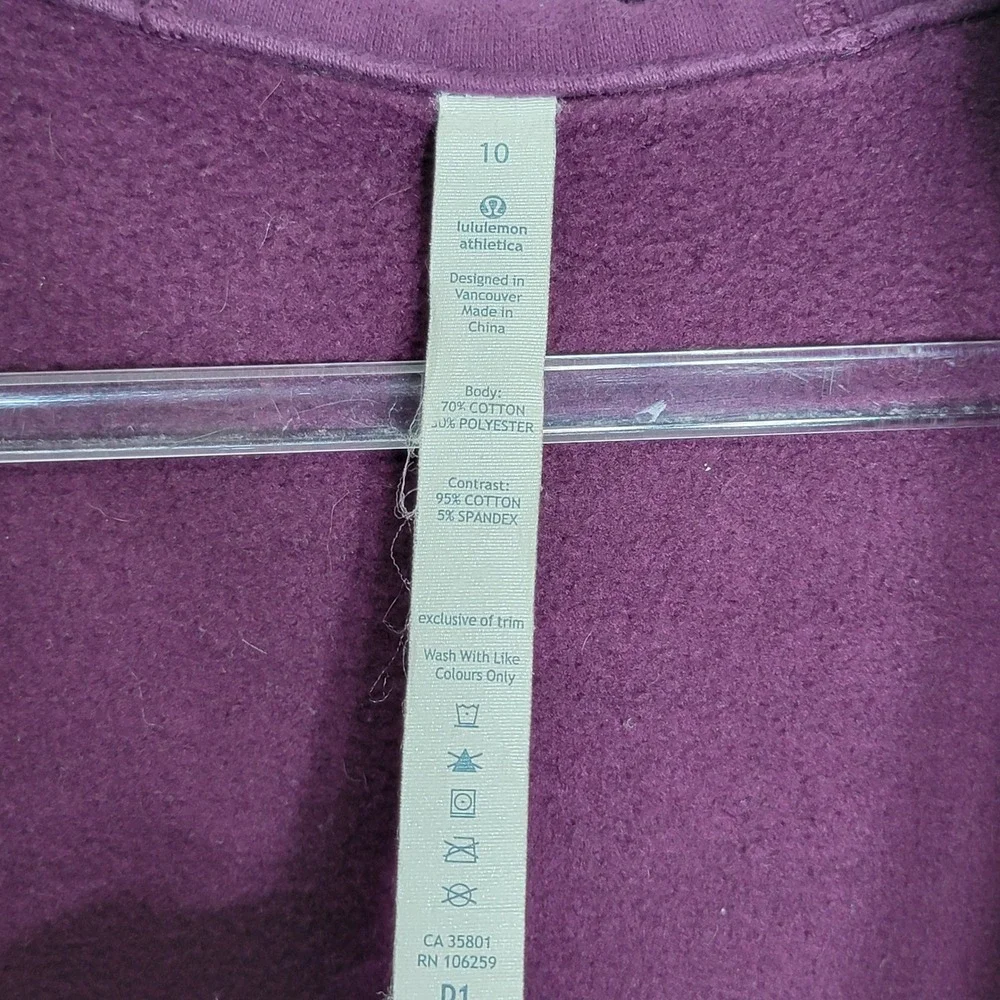 Lululemon Scuba Hoodie Full Zip Purple Heathered Black Women Size 10‎ Thumbholes